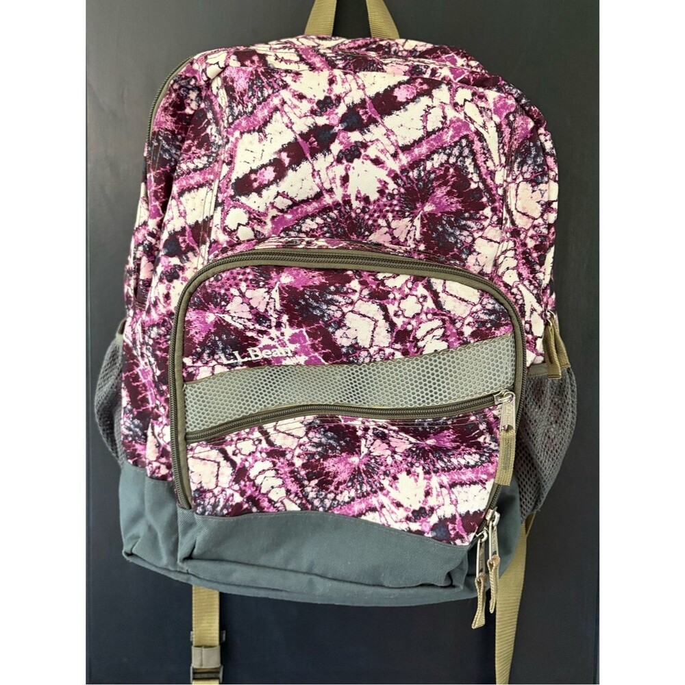 L.L.Bean Deluxe Plus Backpack Purple Print